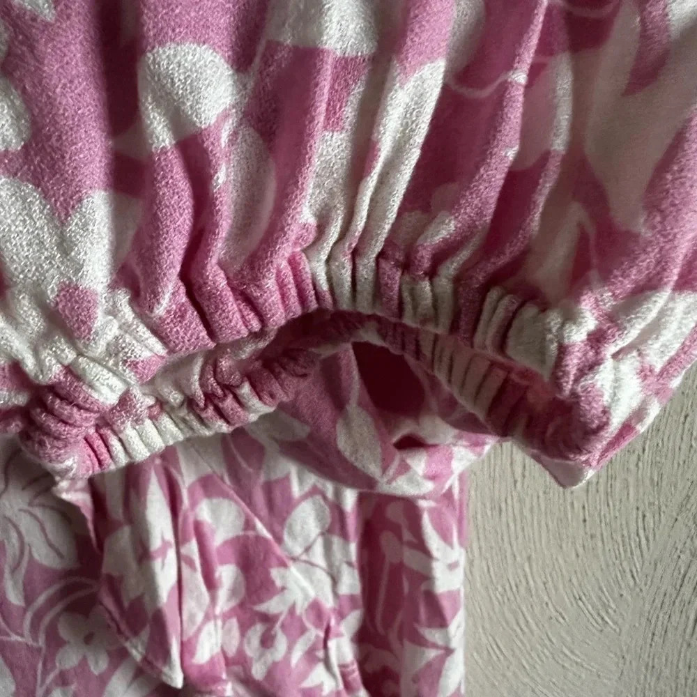 Free People Rebecca Floral Ruffle Mini Dress in baby pink. Size S - Picture 5 of 11